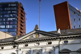 Modern skyscrapers and historic buildings in Klaipeda New Town, Klaipeda, Klaipeda County,