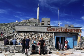 Entrance area of the Gaustabanen cable car on the Gaustatoppen summit plateau, clear mountain air,