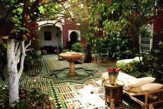 Large, inviting courtyard at Riad Kaiss in Marrakech, Marrakech, Marrakesh-Safi, Morocco
