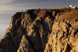 Majestic cliffs on the North Cape in the golden light of sunset, North Cape, Norway