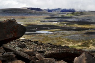 Wide view of the Sanetti Plateau with dramatic cloud formations, Bale Mountains, Oromia, Ethiopia
