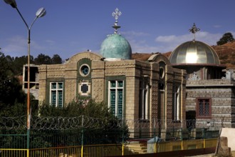 The House of the Ark of the Covenant in Axum with its distinctive domes and religious significance,
