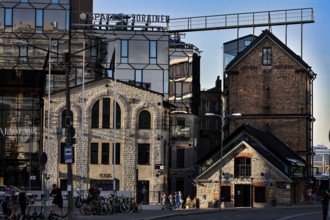 Combination of modern and historic buildings in the Rotermann quarter in Tallinn with urban