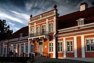 Baroque style manor house in Sagadi with red roof in picturesque rural area, Sagadi, Estonia