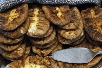 Karelian dumplings in Parppeinpirtti restaurant, Ilomantsi, freshly prepared and served, Ilomantsi,
