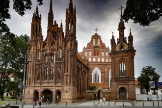St. Anne's Church and St. Bernard Church in Vilnius with impressive Gothic architecture, Vilnius,