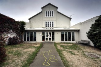 Former prison, now accommodation, with template on the way in Christchurch, Christchurch,