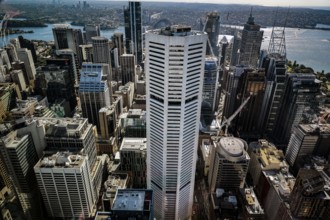 Looking north over the city from Sydney Skytower, Sydney, NSW, Australia