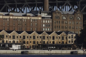 Former brick warehouses and typical architecture in The Rocks, Sydney, NSW, Australia