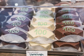 Baumkuchen with the logo 100 is on display at the Green Week at the exhibition center in Berlin on