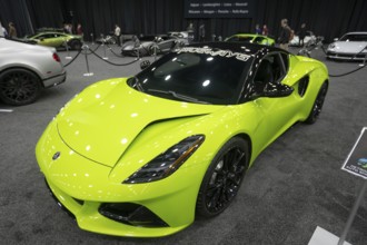 Detroit, Michigan USA - 14 January 2026 - A 2025 Lotus Emira on display in The Gallery, a section