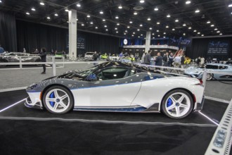 Detroit, Michigan USA - 14 January 2026 - A Pininfarina Battista on display in The Gallery, a