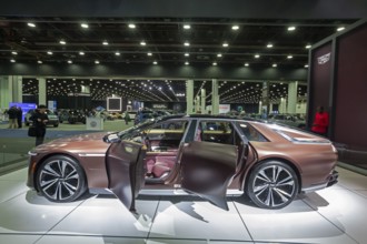 Detroit, Michigan USA - 14 January 2026 - The Cadillac Celestiq ultra luxury vehicle on display at