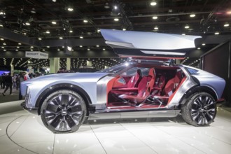 Detroit, Michigan USA - 14 January 2026 - The Cadillac Elevated Velocity concept vehicle on display