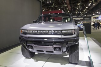 Detroit, Michigan USA - 14 January 2026 - The GMC Hummer EV Pickup 3x on display at the Detroit