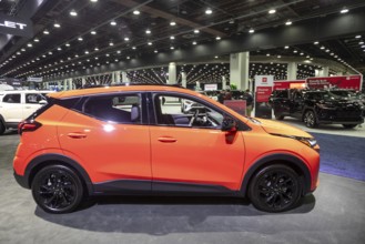 Detroit, Michigan USA - 14 January 2026 - The 2027 Chevrolet Bolt electric vehicle was on display