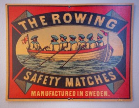 Cardboard sign, advertising sign, Tändsticksmuseet match museum or match museum, Jönköping,