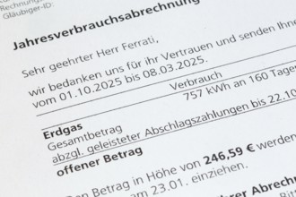 Close-up of a symbolic gas bill