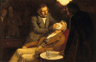Zahnarzt, Betäubung, Anästhesie, Narkose. Die erste Verwendung von Äther in der Zahnchirurgie, 1846