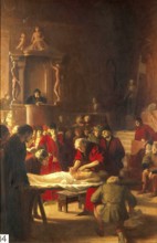 Mundinus 1275-1326 (Mondino dei Luzzi), italienischer Anatom und Arzt des Mittelalters. Bei seiner