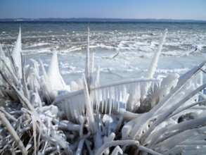 Ice on Lake Starnberg near Bernried/Ice on lake, Stranberger See, Upper Bavaria, Germany