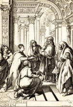 The Presentation of Christ in the Temple, based on a Rubens Cross Acceptance Triptych, Mary, Group,