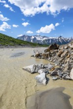 Miller Creek meltwater flow at Castner Glacier, Delta Range, Alaska Range, Richardson Highway,