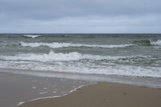 Strong waves on the Baltic Sea, Rügen island, Mecklenburg-Western Pomerania, Germany