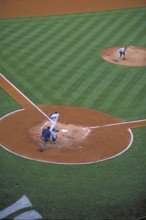 Thrower and batter, pitcher and batter at the baseball game at Yankee Stadium, existed from 1923 to