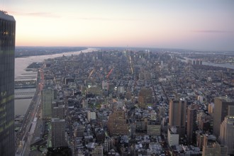 View from the World Trade Center in September 2000, uptown in the evening, New York City, USA