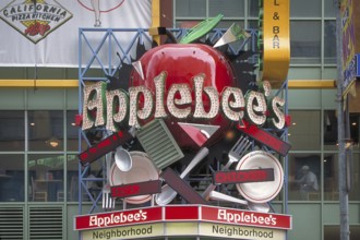 Restaurant sign from Applebee's restaurant chain, New York City, USA