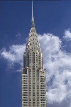 Chrysler Building, built in 1930 in Art Deco style, Cloudy Sky, New York City, USA