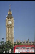 Big Ben, blue sky, London, England, Great Britain