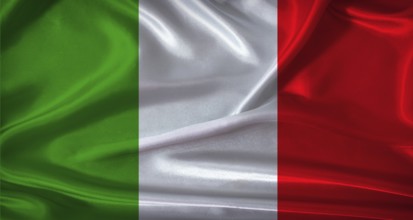 National flag of Italy with cloth texture. Italy flag with realistic texture background
