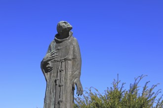 Statue of Francis of Assisi at the pilgrimage church Basilica Vierzehnheiligen near Bad