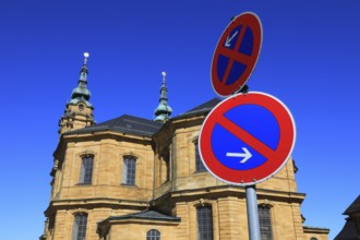 Stopping and parking prohibited at the church, symbol, at the pilgrimage church Basilica