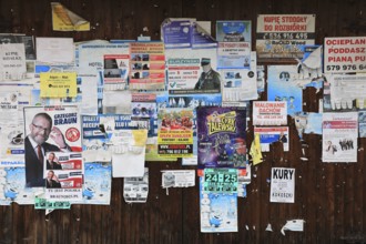 Billboard in the village of Chocholow, near Zakopane, Malopolska Voivodeship, Poland