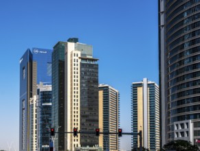 Modern architecture on Omar Al Mukhtar Street, Doha, Qatar