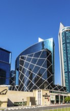 Modern architecture on Omar Al Mukhtar Street, Doha Qatar