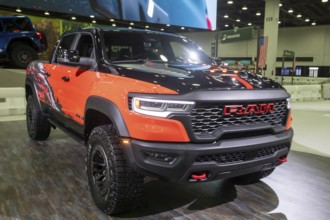 Detroit, Michigan USA - 14 January 2026 - The RAM TRX SRT on display at the Detroit Auto Show