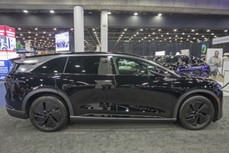Detroit, Michigan USA - 14 January 2026 - The Lucid Gravity on display at the Detroit Auto Show