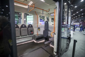 Detroit, Michigan USA - 14 January 2026 - The Holon Urban, an autonomous electric mass transit