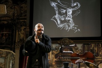 Pörre Besson during the photo rehearsal for SAUERKOHL AND MISDEEDS, a musical Wilhelm bush program