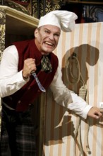 Pierre Besson during the photo rehearsal for SAUERKOHL AND MISDEEDS, a musical Wilhelm bush program