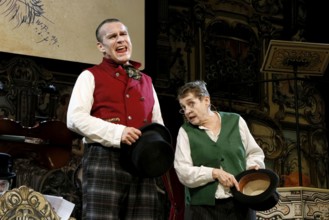 Pierre Besson and Katharina Thalbach during the photo rehearsal for SAUERKOHL AND MISDEEDS, a