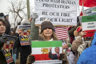 Detroit, Michigan USA - 13 January 2026 - Supporters of regime change in Iran joined protests