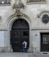 Historic house façade, The Borsighaus portal at Chausseestrasse 12, Berlin, Germany