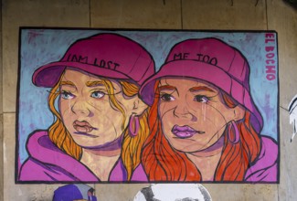 Graffiti by El Bocho on a house wall on Chausseestraße in Berlin Mitte, Germany