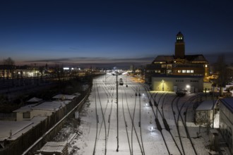 BEHALA (Berliner Hafen- und Lagerhausgesellschaft) railway line in the evening on 07.01.2026