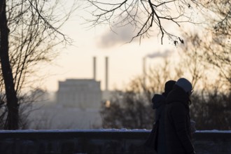 View of power plant Berlin from Volkspark Friedrichshain on 07.01.2026
